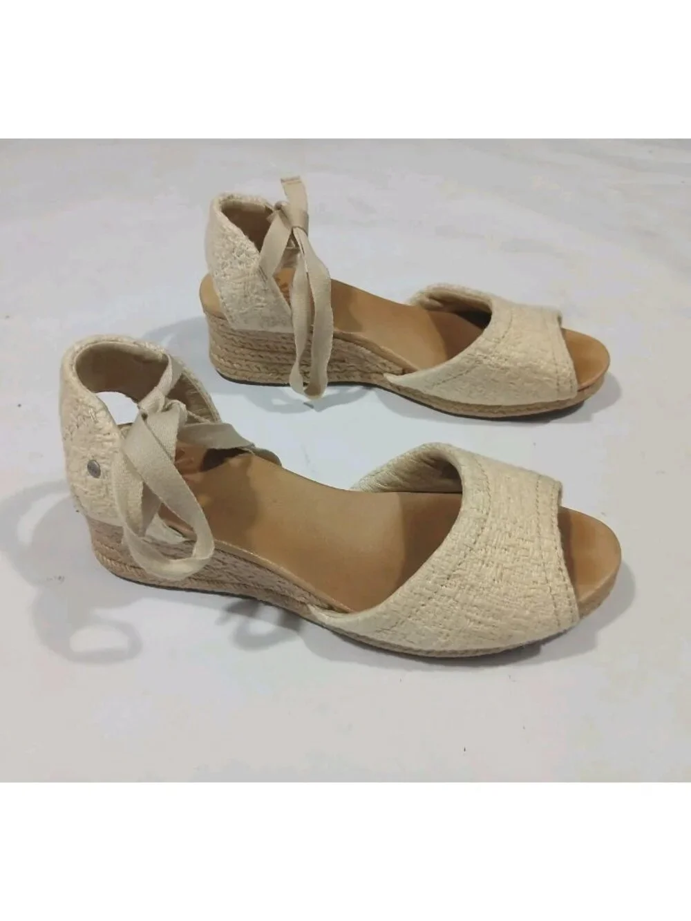 UGG Delmar Espadrille Wedge Sandals Lace Up